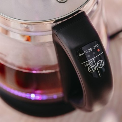 Adler Czajnik szklany 1,5 L z zaparzaczem i regulacją temperatury | 1,5 L | LED | 60-100°C |