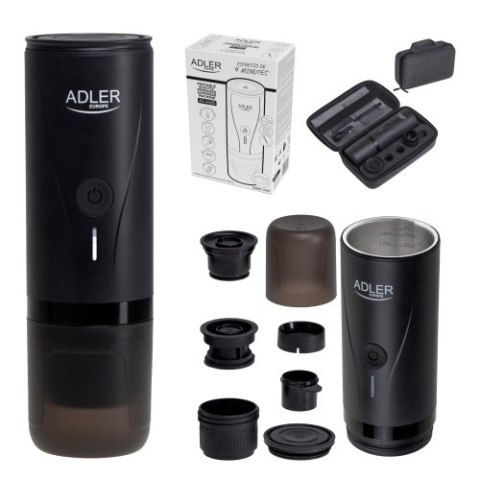 Adler Ekspres przenośny do kawy | Bateriia 7500mAh | Ciśnienie 20 BAR | Zasilanie USB