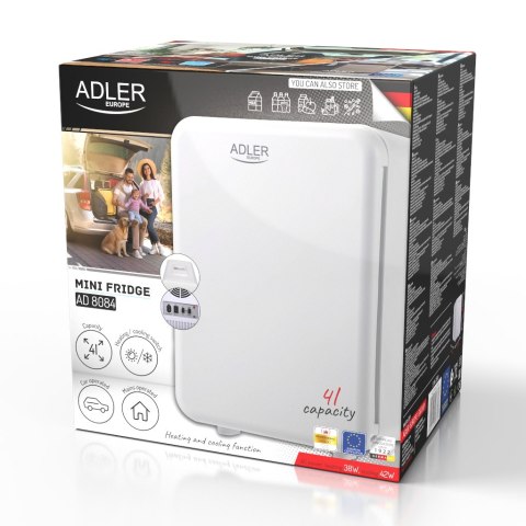 Adler Mini lodówka 4L | Chłodzenie i podgrzewanie | Do domu i samochodu | System Peltiera