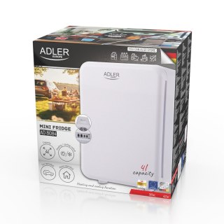 Adler Mini lodówka 4L | Chłodzenie i podgrzewanie | Do domu i samochodu | System Peltiera