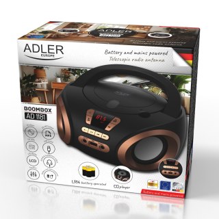 Adler Radio Boombox CD-MP3 | USB | FM Radio | AUX | Gniazdo słuchawkowe