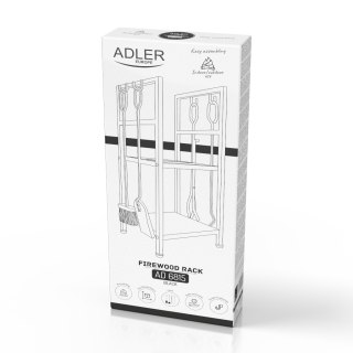 Adler Stojak na drewno kominkowe z zestawem narzędzi