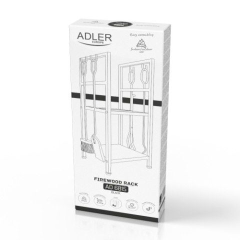 Adler Stojak na drewno kominkowe z zestawem narzędzi