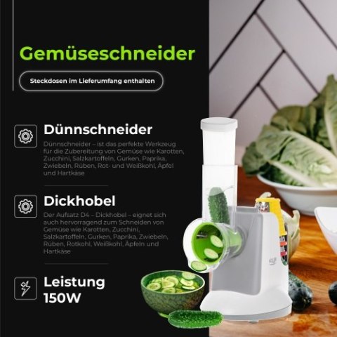 Adler Szatkownica do warzyw z 5 nasadkami