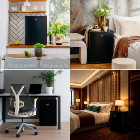 Adler Wolnostojąca lodówka podblatowa 58L| Metalowe drzwi | Regulacja chłodzenia | Agregatowa | Czarna