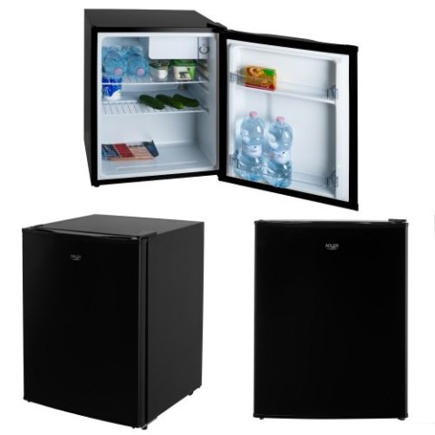 Adler Wolnostojąca lodówka podblatowa 58L| Metalowe drzwi | Regulacja chłodzenia | Agregatowa | Czarna