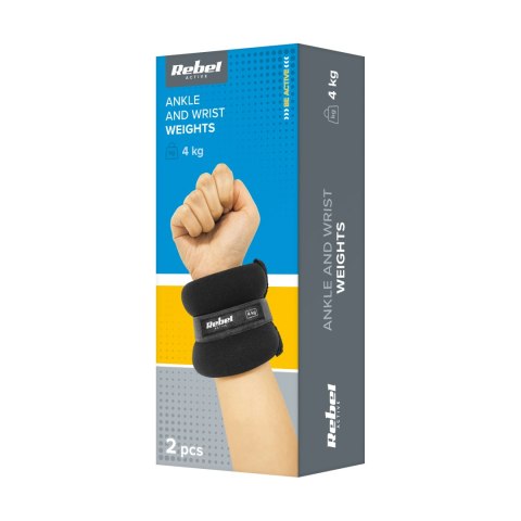 Obciążniki na kostki i nadgarstki 2x4kg, REBEL ACTIVE