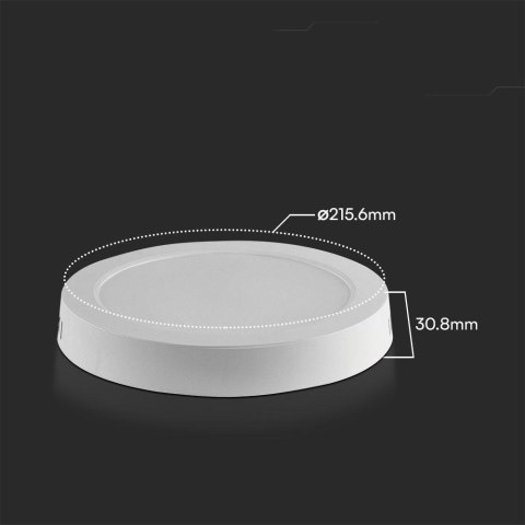 Panel Natynkowy V-TAC 18W LED SAMSUNG CHIP Okrągły 215x30mm VT-60018RD-S 4000K 1980lm