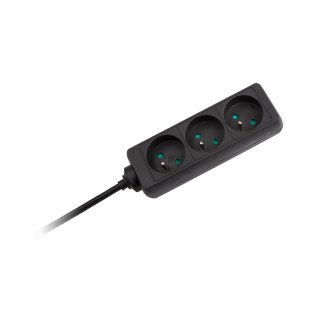 Przedłużacz czarny KEMOT 3 gniazda 3m bez przełącznika