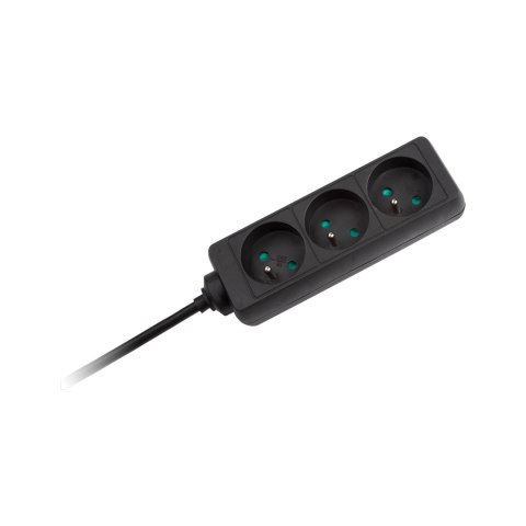 Przedłużacz czarny KEMOT 3 gniazda 3m bez przełącznika