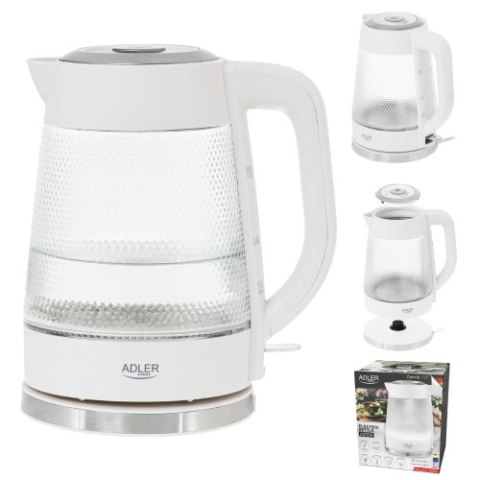 Adler Czajnik elektryczny szklany | Pojemność 1,8 L | Podświetlenie LED