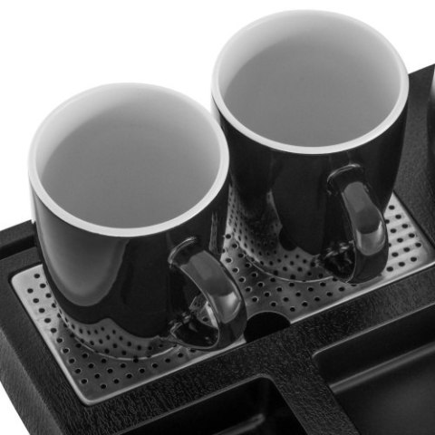 Adler Czajnik hotelowy ze stali nierdzewnej o pojemności 1,0 l | Tacka powitalna z kubkami i przegródkami