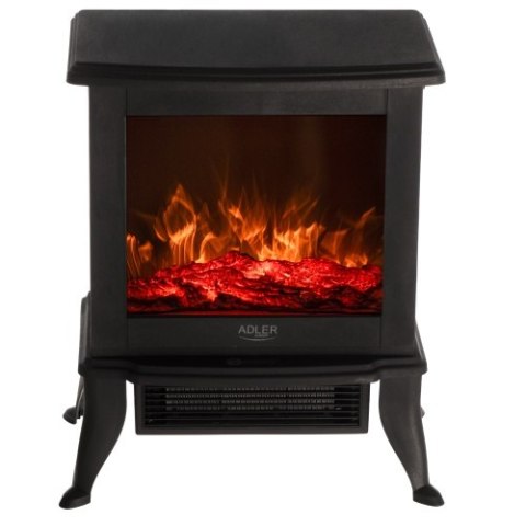 Adler Kominek elektryczny | 2 poziomy grzania: 1000W / 1800W | Efekt 3D płomienia | Termostat