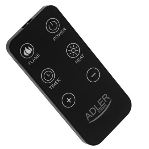 Adler Kominek elektryczny LED z pilotem | 3D efekt płomienia | 2 moce grzania 1000W/2000W | Termostat