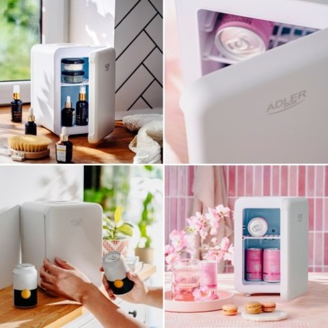 Adler Mini lodówka 4L | Chłodzenie i podgrzewanie | Do domu i samochodu | System Peltiera