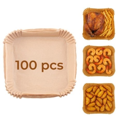 Adler Papierowe wkłady do frytkownicy - 16 cm| 100 szt. | Do 240°C | Biodegradowalne