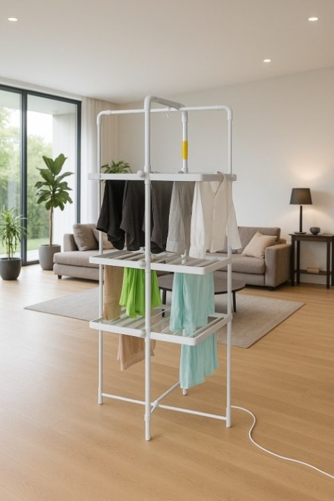 Adler Składana elektryczna suszarka do ubrań | 300W | Oszczędzająca miejsce | IP22