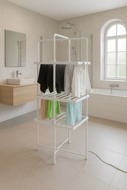 Adler Składana elektryczna suszarka do ubrań | 300W | Oszczędzająca miejsce | IP22