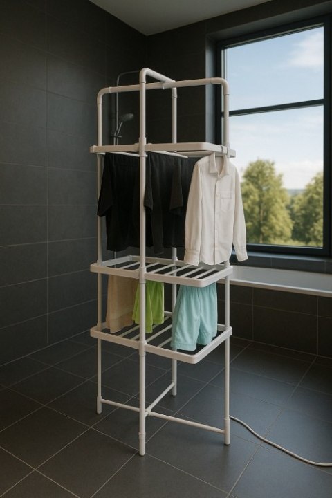 Adler Składana elektryczna suszarka do ubrań | 300W | Oszczędzająca miejsce | IP22