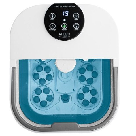 Adler Składany hydromasażer do stóp z masażem mechanicznym, podgrzewaniem wody i panelem LED