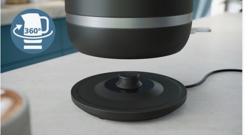 Czajnik stalowy 1,7 l z podwójną ścianką czarny Philips HD9395/90