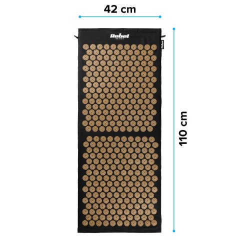 Mata zdrowotna ECO z kolcami do akupresury z poduszką, 110x42cm, XL, szare kolce, Rebel Active