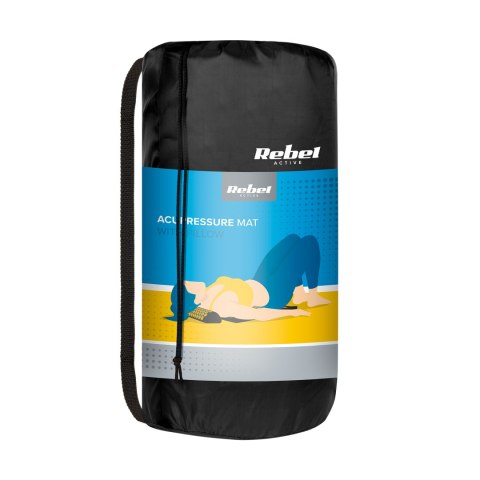 Mata zdrowotna z kolcami do akupresury z poduszką, 110x42cm, XL, szare kolce, Rebel Active