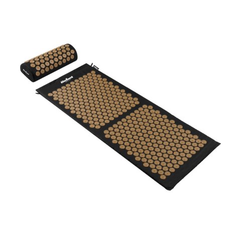 Mata zdrowotna z kolcami do akupresury z poduszką, 110x42cm, XL, złote kolce, Rebel Active