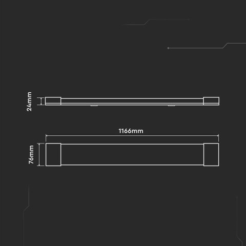 Oprawa V-TAC 40W LED liniowa natynkowa CREE CHIP 120cm 110Lm/W VT-8-40 3000K 4300lm 6 Lat Gwarancji