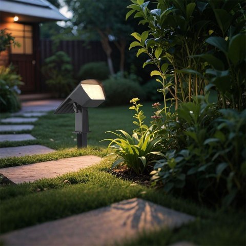 Oprawa ogrodowa 2w1 wbijana ścienna LED V-TAC solarna 1.3W IP65 VT-10183 3000K-4000K-6500K 100lm 3 Lata Gwarancji