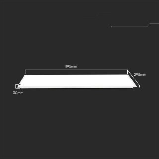 Panel LED V-TAC 40W 1200x300 LED backlight 30mm 120Lm/W VT-61140 6500K 4800lm 2 lata Gwarancji