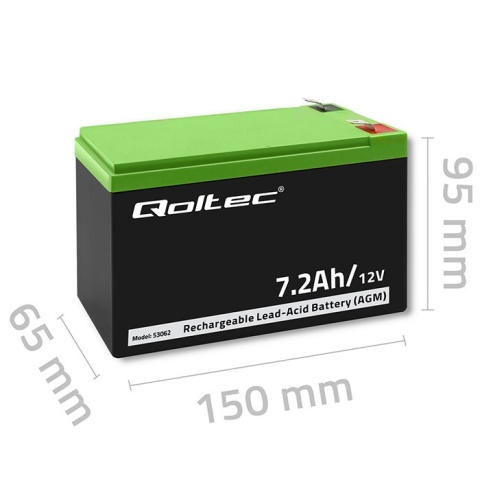 Qoltec Akumulator AGM 12V 7.2Ah LongLife