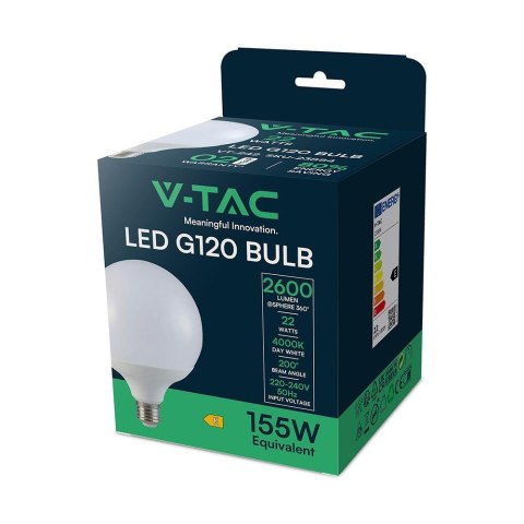 Żarówka LED V-TAC 22W kula glob G120 E27 VT-242-N 4000K 2600lm 2 lata Gwarancji