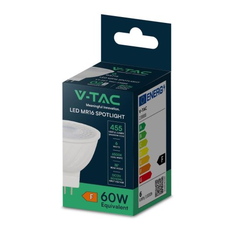 Żarówka LED V-TAC 6W GU5.3 MR16 12V 38st VT-267-N 6500K 455lm 2 lata Gwarancji