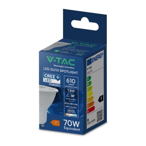 Żarówka LED V-TAC CREE CHIP GU10 7,5W 38st VT-291 6500K 610lm