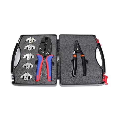 Zestaw zaciskarka z wymiennymi beznarzędziowo szczękami + cęgi