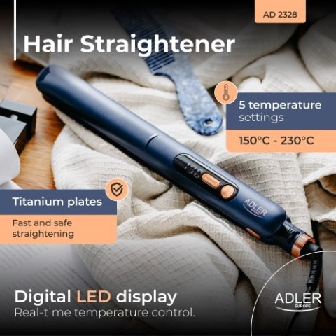 Adler Prostownica do włosów | płytki tytanowe | regulacja temperatury 150-230°C