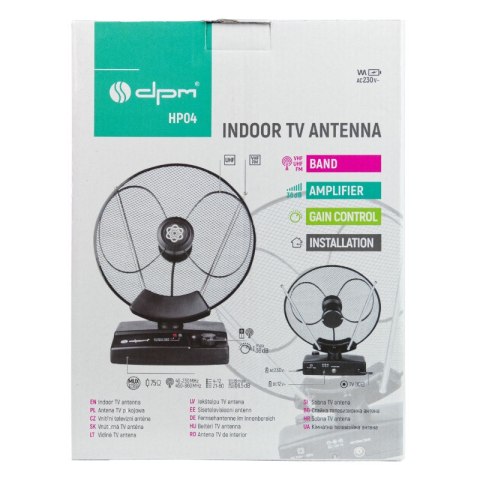 Antena TV pokojowa DVB-T / DVB-T2, VHF/UHF/FM, 36 dB