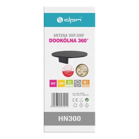 Antena dookólna DVB-T / DVB-T2 DPM HN300, 25 dB