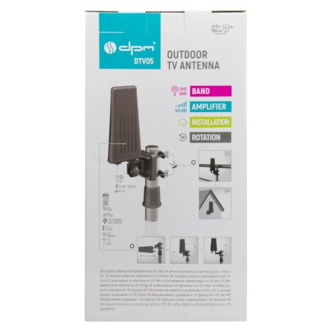 Antena zewnętrzna DVB-T / DVB-T2 DPM DTVO5 z filtrem LTE, 45 dB