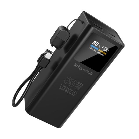 PowerBank Kruger&Matz 20000 mAh Li-ion 65W z funkcją QC oraz PD