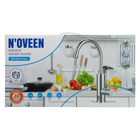 Przepływowy podgrzewacz wody, nablatowy, inox, Noveen