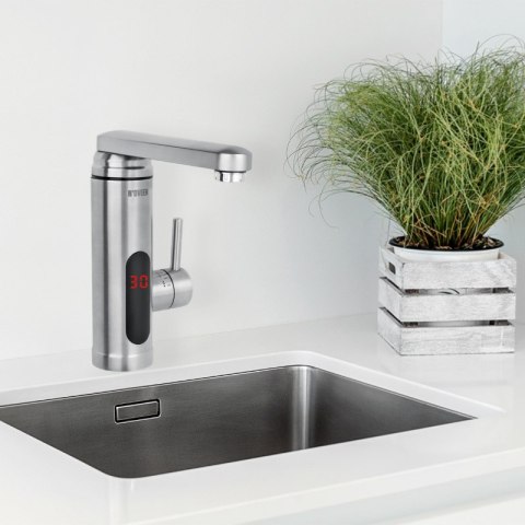 Przepływowy podgrzewacz wody, nablatowy, inox, Noveen