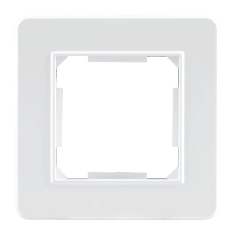 Ramka pojedyncza, plastikowa, biała, QUAD