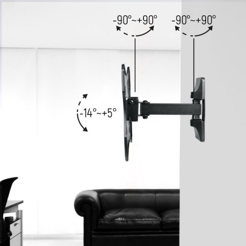Uchwyt TV regulowany, 13-42", 20 kg