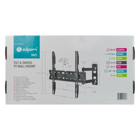 Uchwyt TV regulowany, 26-55", 35 kg