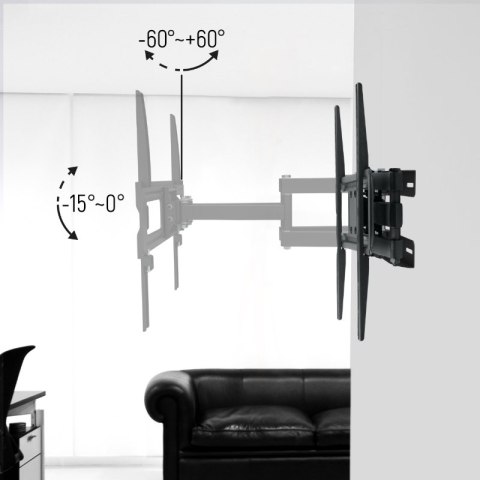 Uchwyt TV regulowany, 26-60", 50 kg