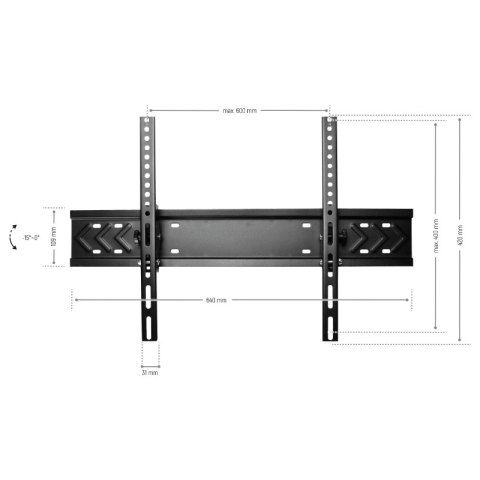 Uchwyt TV uchylny, 37-70", 50 kg