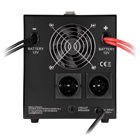 Zasilacz awaryjny KEMOT PROsinus-1500-LFP4 przetwornica z czystym przebiegiem sinusoidalnym i funkcją ładowania 12V 230V 1500VA/