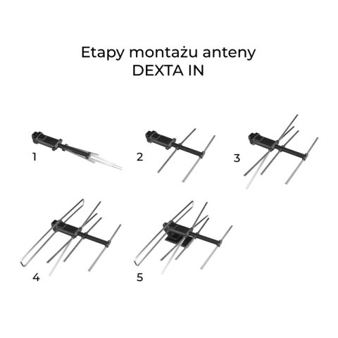 Antena TV pokojowa DVB-T / DVB-T2, VHF/UHF, 5-24 dB, SOWAR